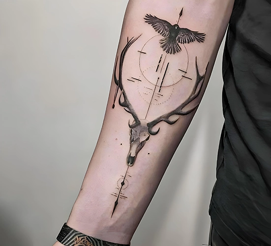 abstract and geometric tattoo