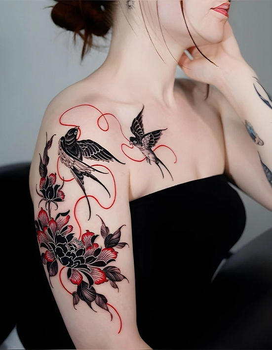 animal illustrative tattoo