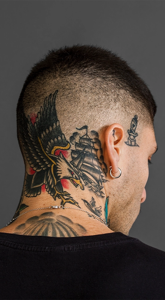 eagle tattoo on men head