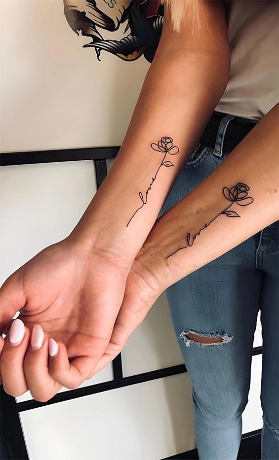 mother daughter connection tattoo