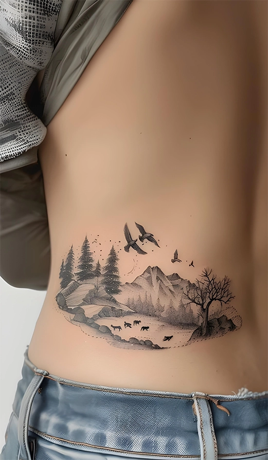 natural theme illustrative tattoo