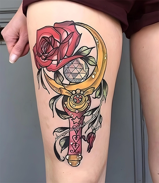 sailor moon crescent wand tattoo