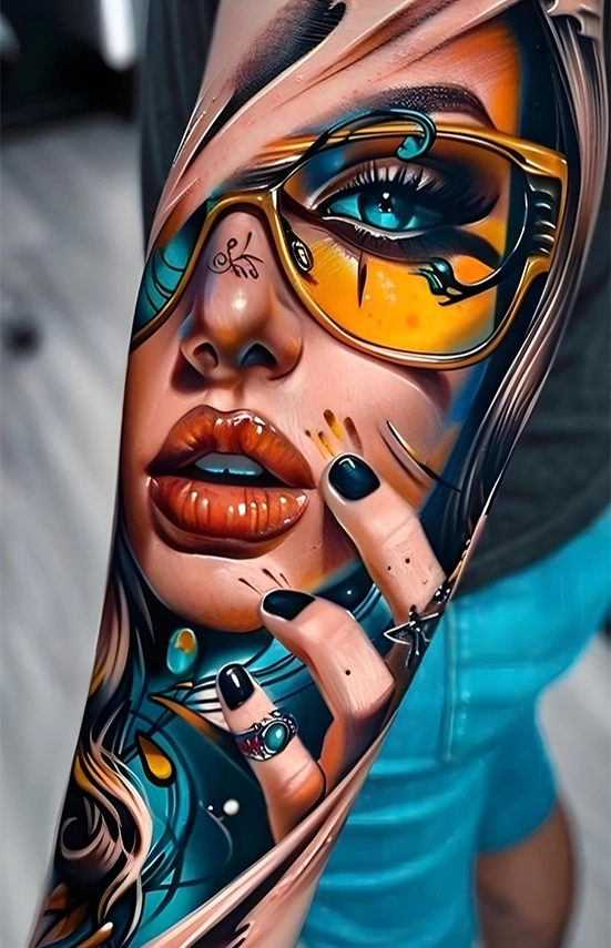 surreal illustrative tattoo